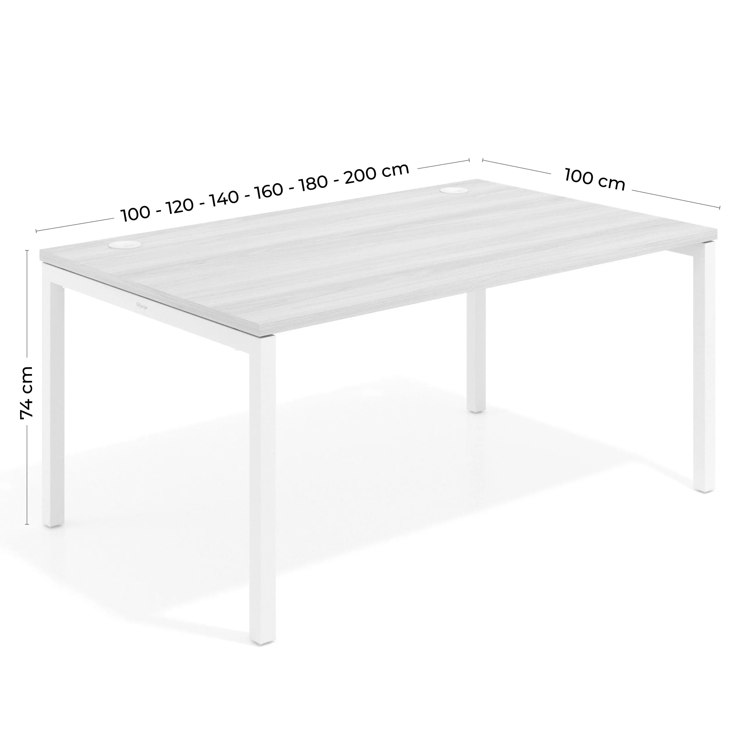 Mesa de dirección Kube fondo 100cm estructura aluminio