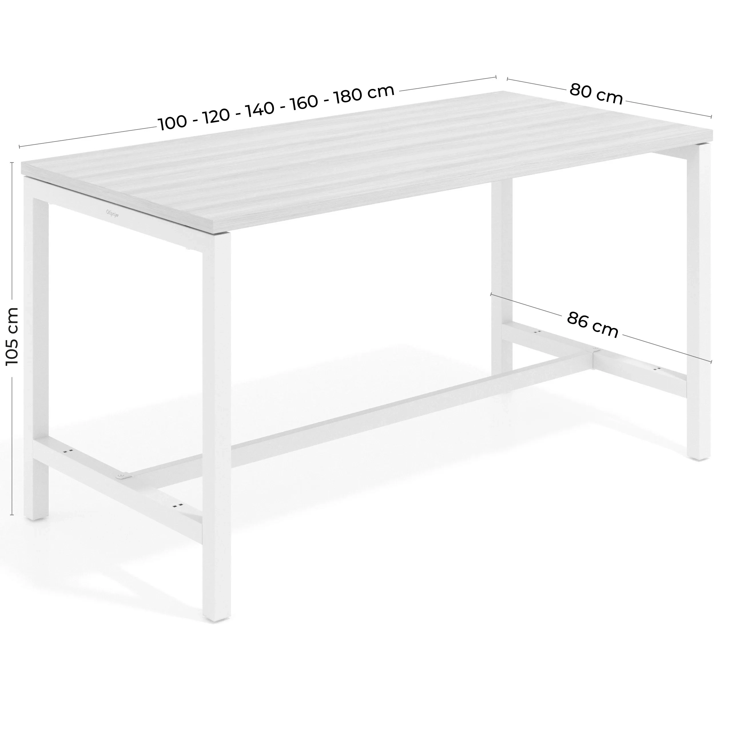 Mesa de trabajo expositor Kube estructura blanca