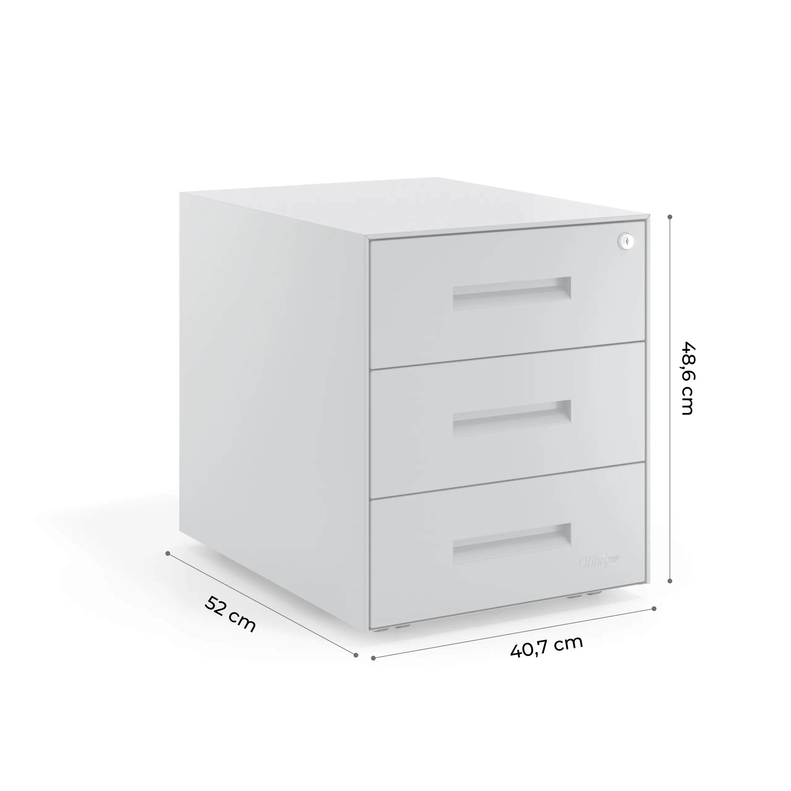 Cajonera de oficina Strong 3 cajones estructura blanco frontales metal