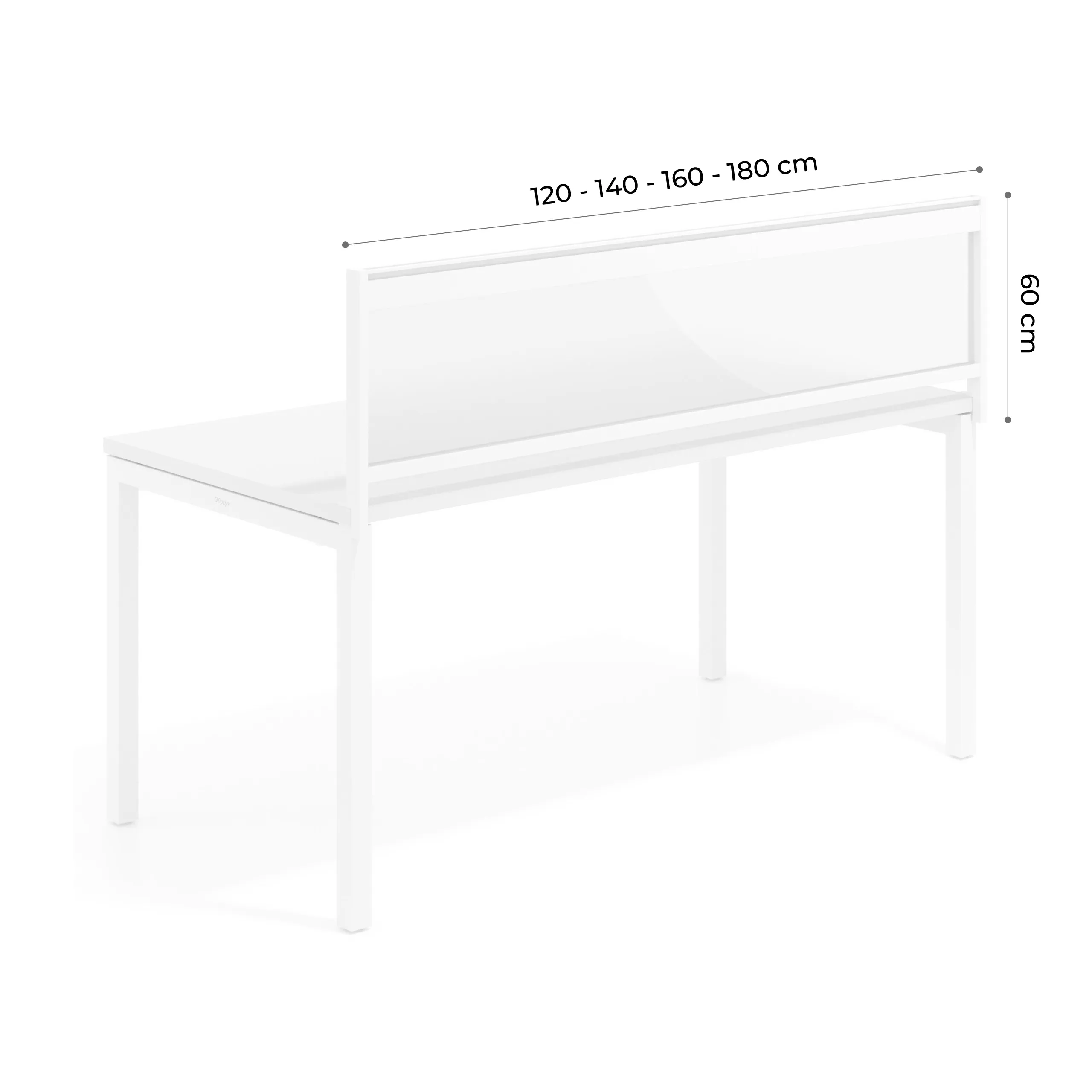 Separador de aluminio Wall para mesa individual metacrilato