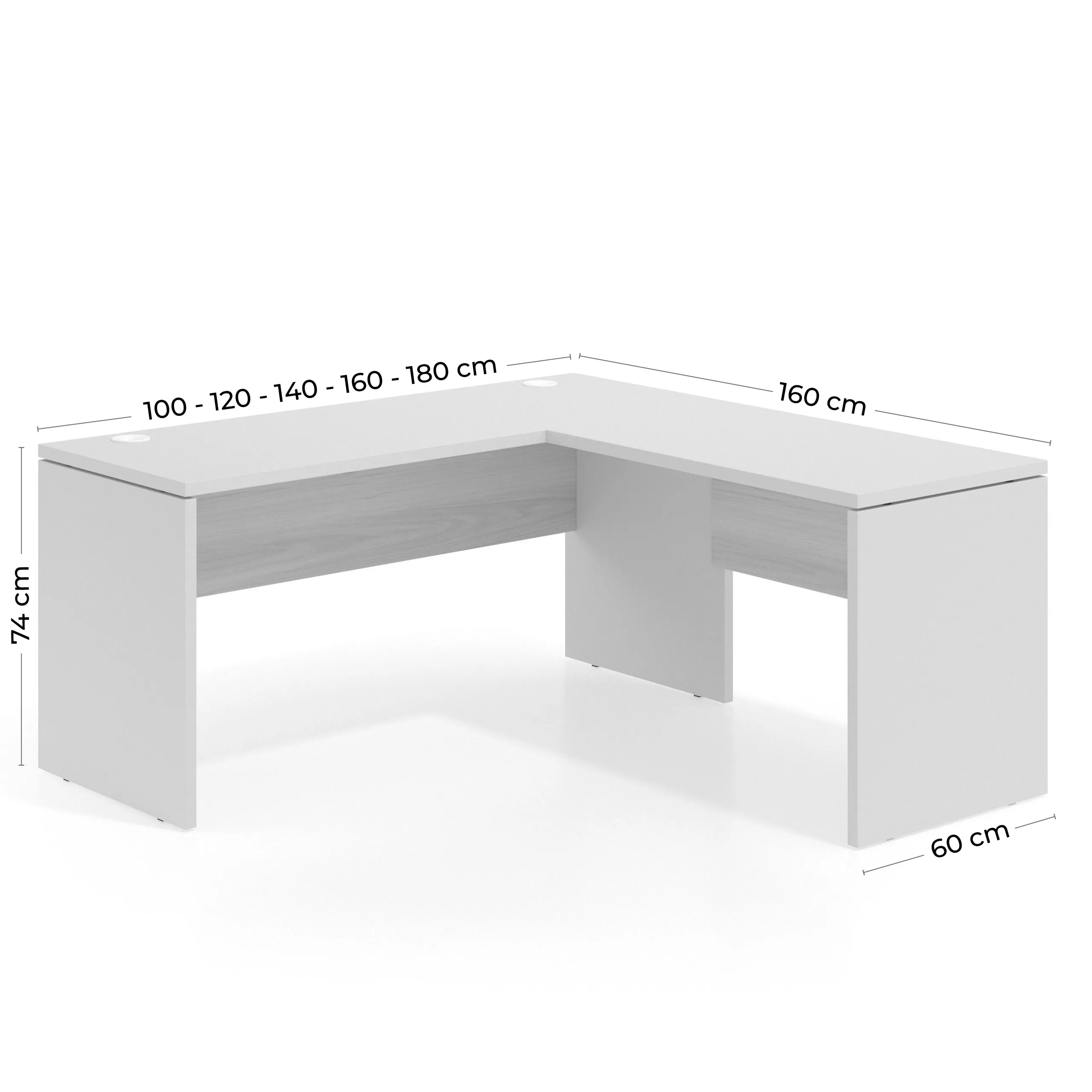 Mesa de Escritorio con ala Work Plus fondo 60 diseño rayado