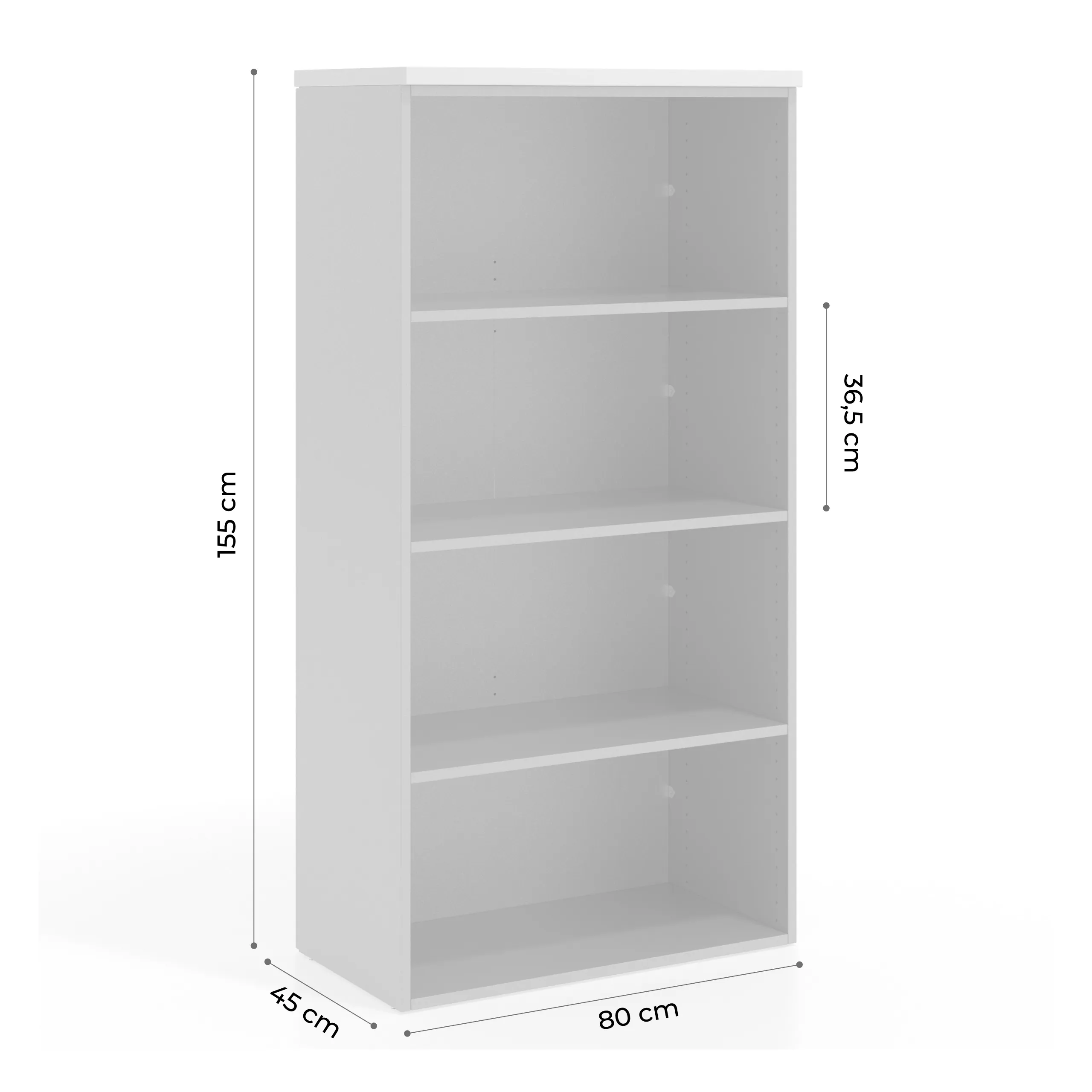 Estantería de oficina Basic 155x80cm