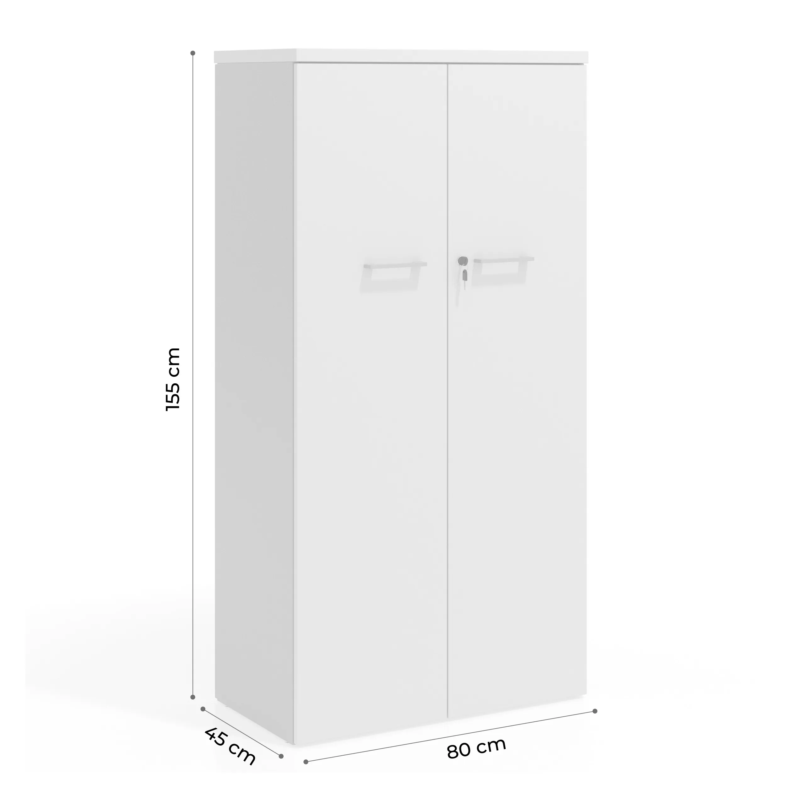 Armario de oficina Basic, medida 155x80cm con puerta