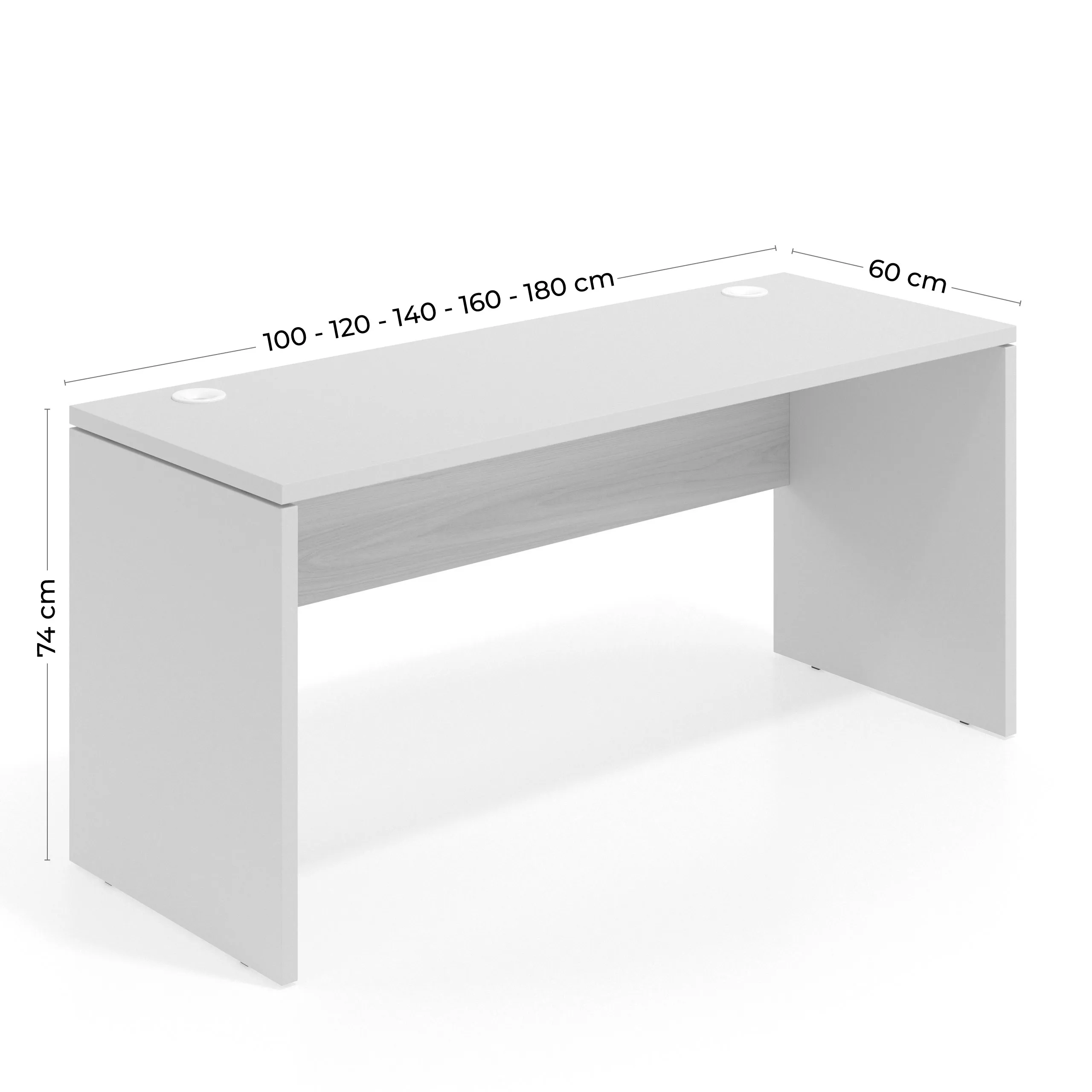 Mesa de Escritorio Estrecha Work Plus  fondo 60 estructura naturale