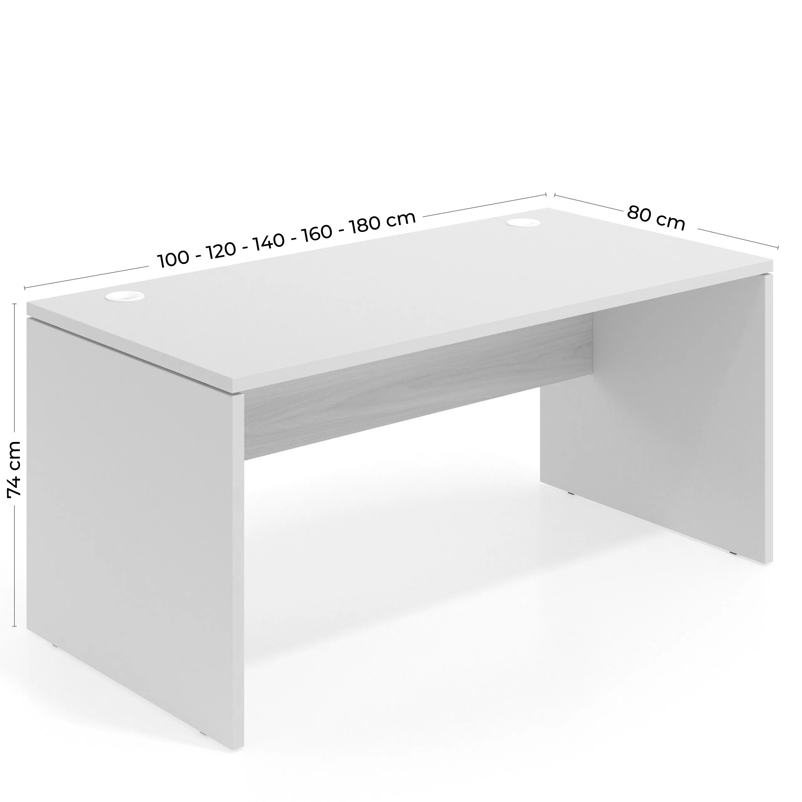 Mesa de Oficina Work Plus fondo 80 estructura naturale